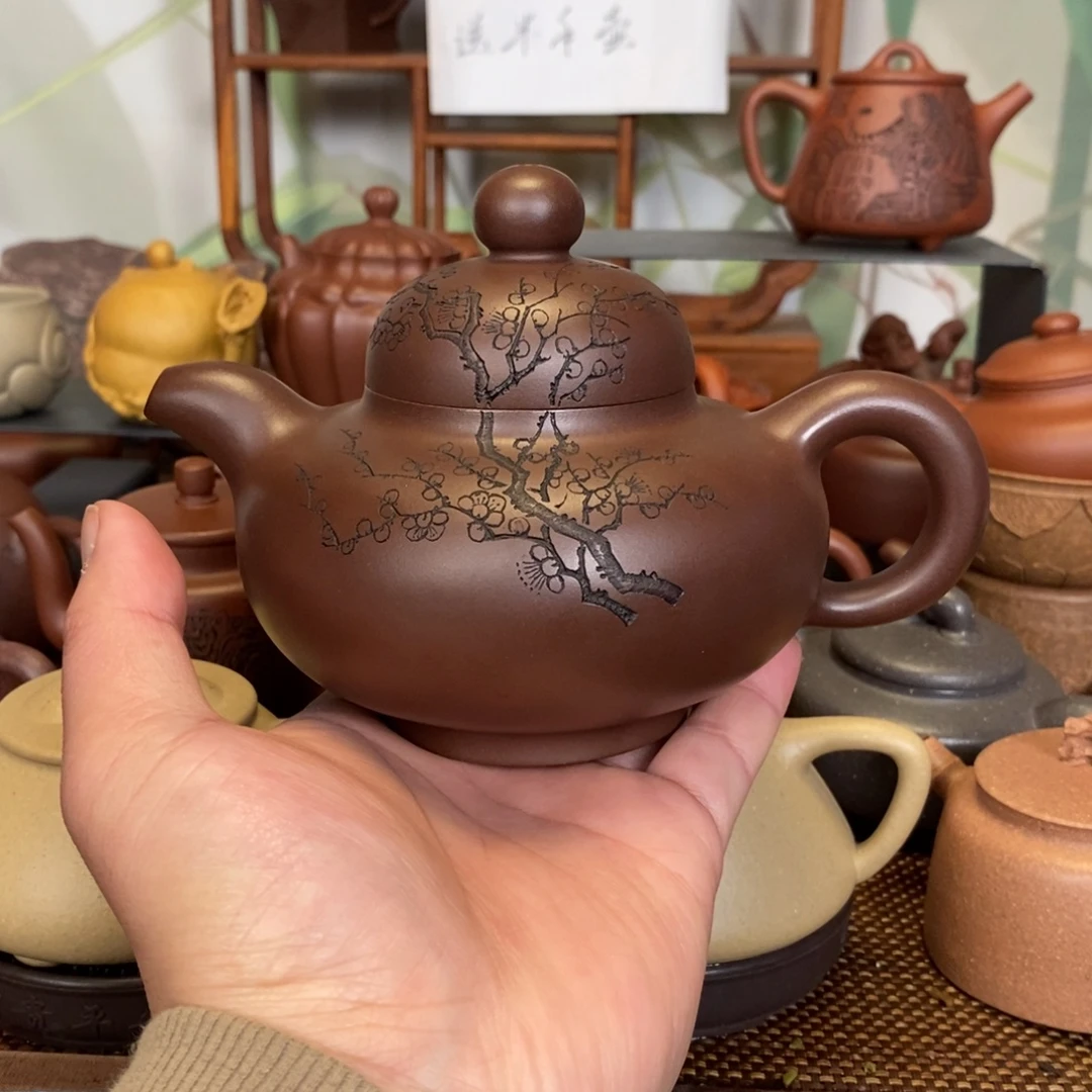 茶壶紫砂430cc百目紫泥大华颖