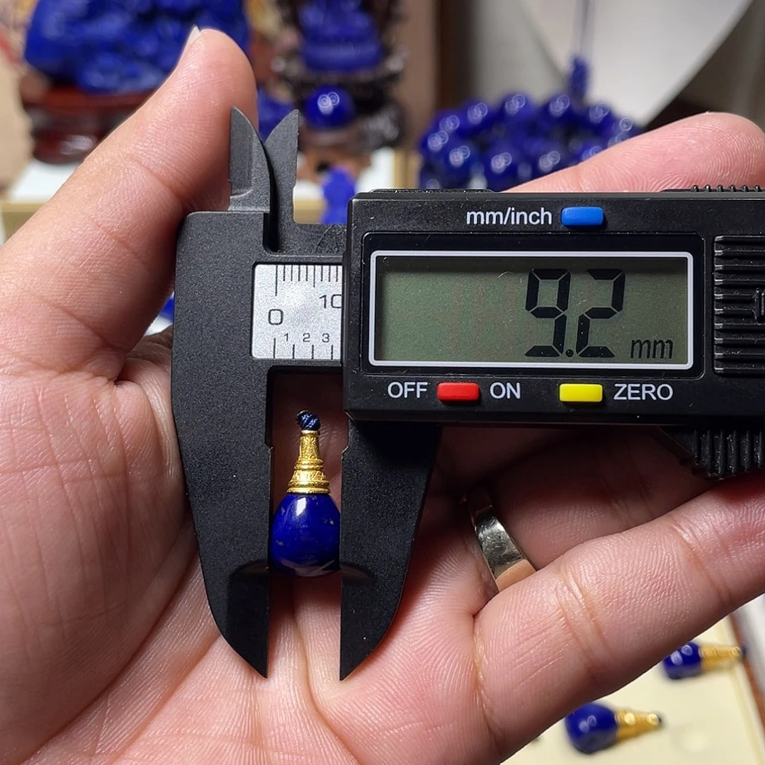 青金石银S925镀金镶嵌9mm分体三通