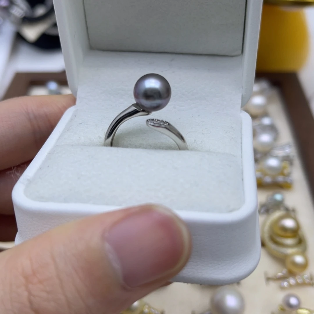 银S925镶嵌海水珍珠戒指
