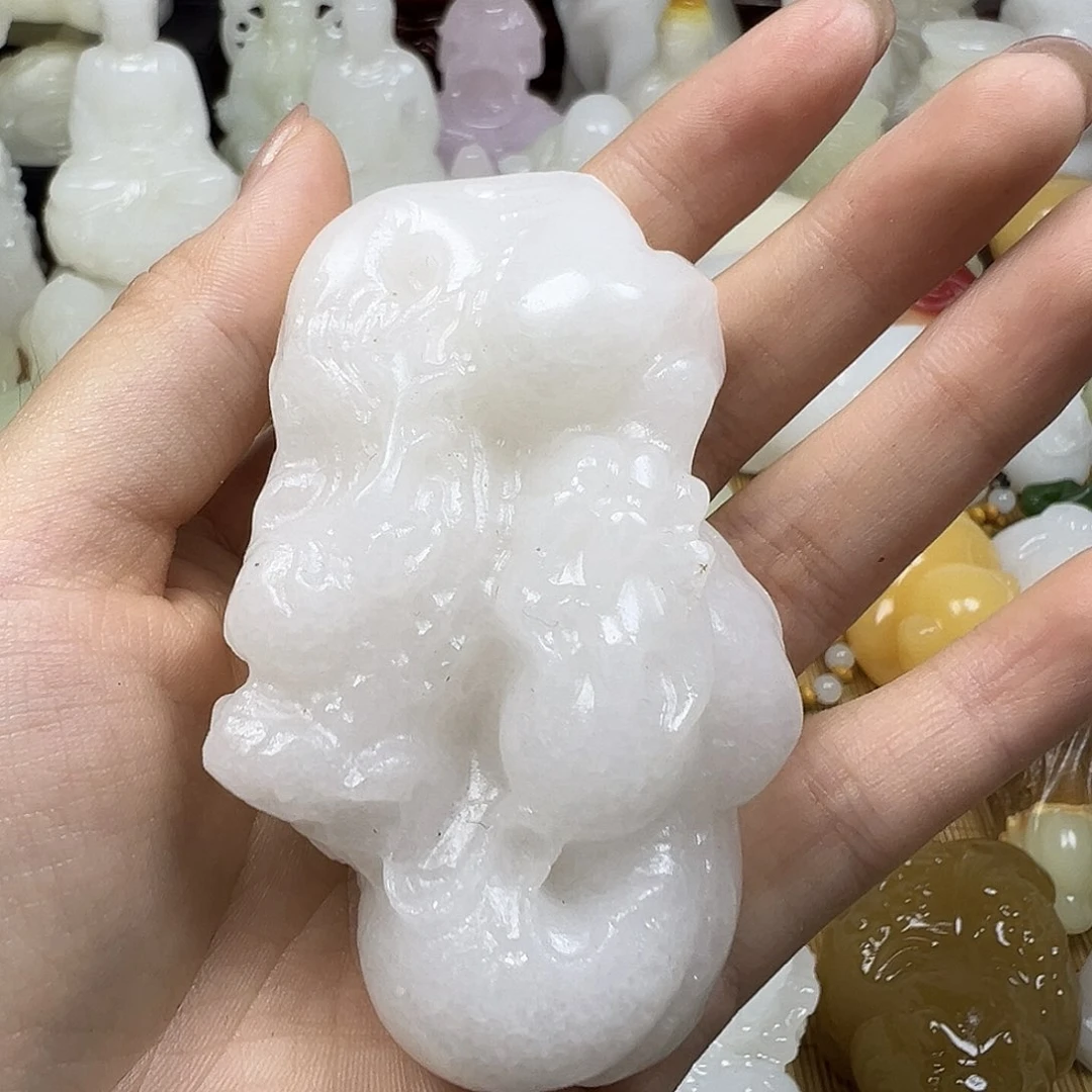 石材纯白色手把龙