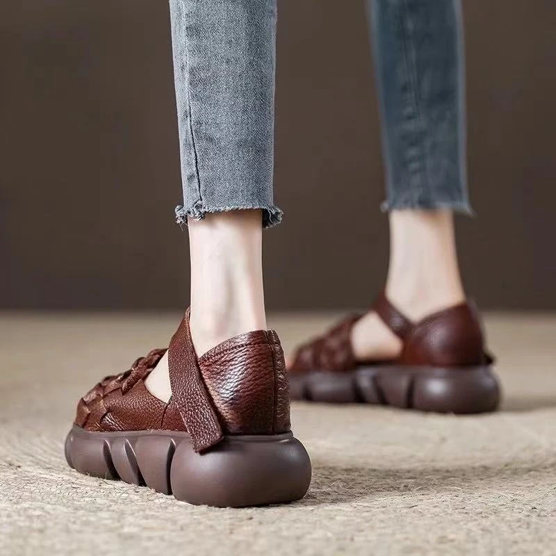 编织时装凉鞋女2025夏季新款百搭休闲凉鞋防滑平底沙滩凉鞋