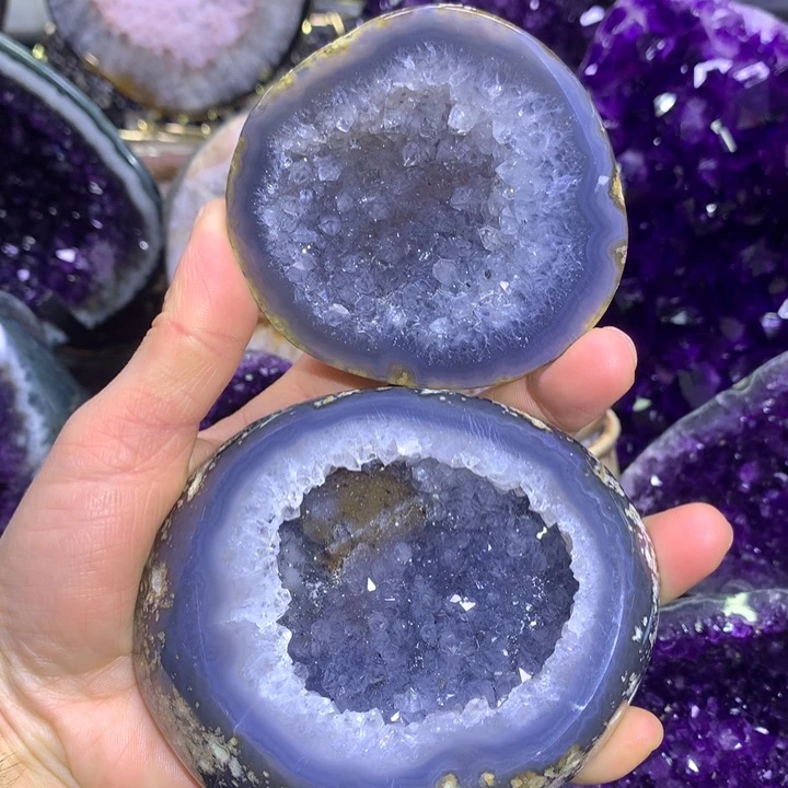 水晶福利蓝晶彩盆未镶嵌