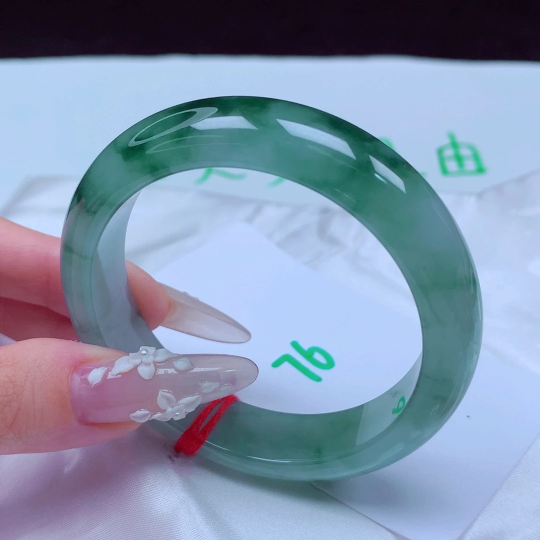 未镶嵌手镯翡翠天然缅甸翡翠A货手镯 76号宽版