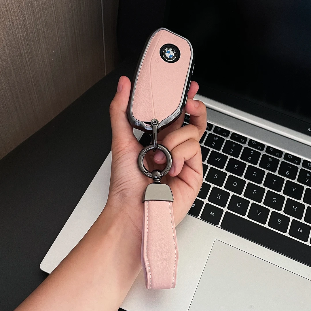 适用24款宝马5系钥匙套x1X2X5X6x7真皮ix1扣i7铝合金i5高档金属扣