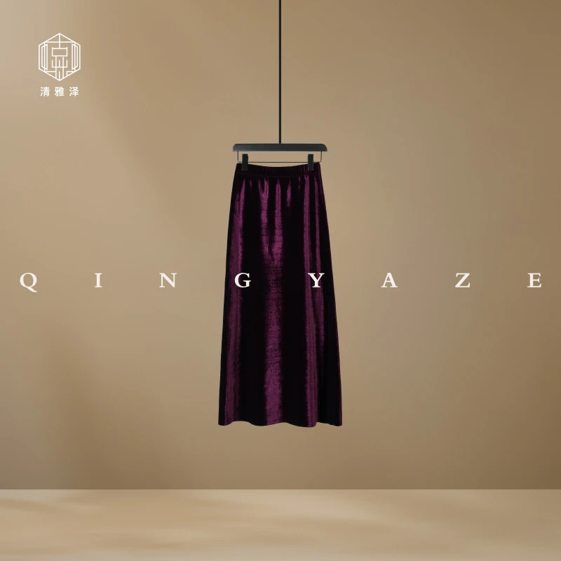 冬日女神！加厚丝绒长半裙！GZ3097