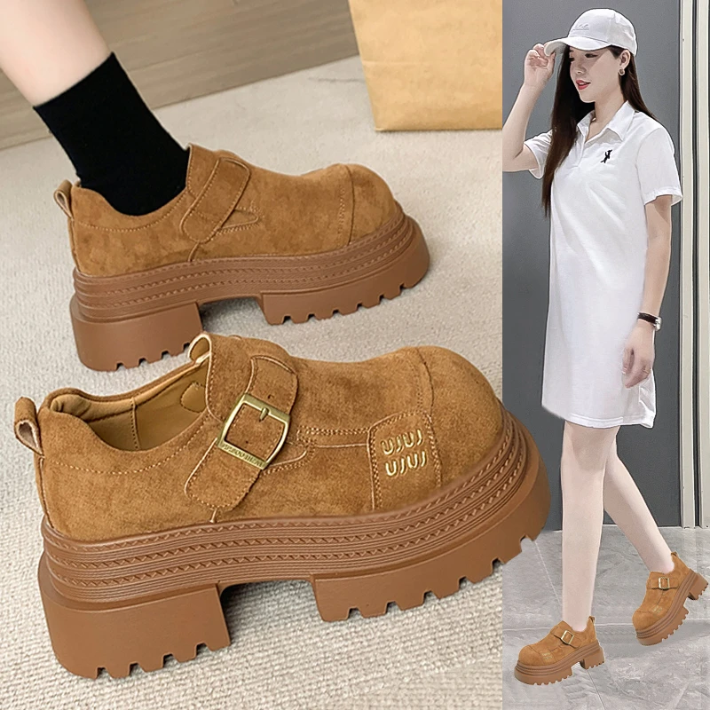 超火增高勃肯厚底鞋女2025春季新款一脚蹬通勤单鞋休闲百搭博肯鞋