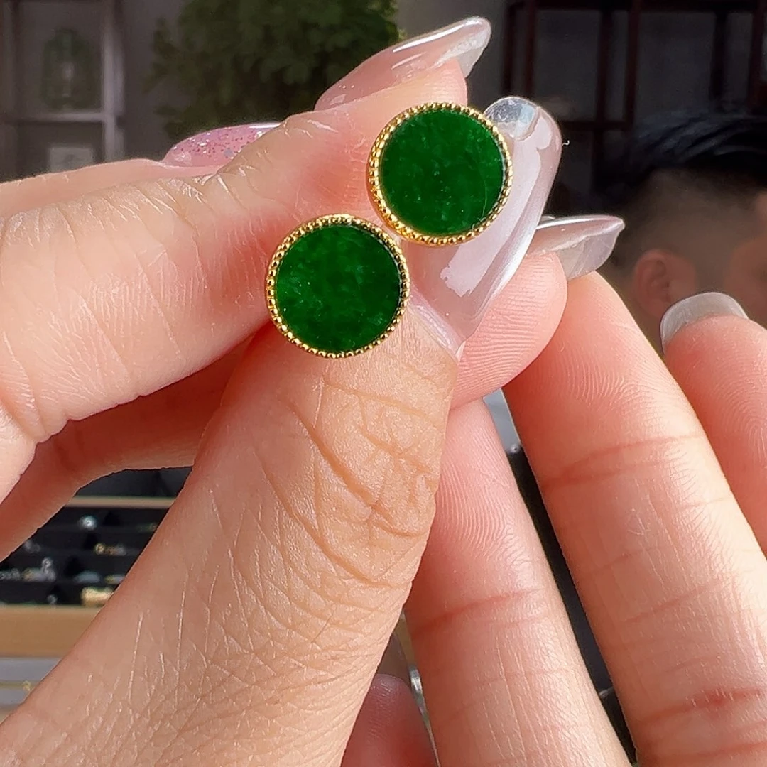 翡翠银S925镶嵌耳饰耳环6