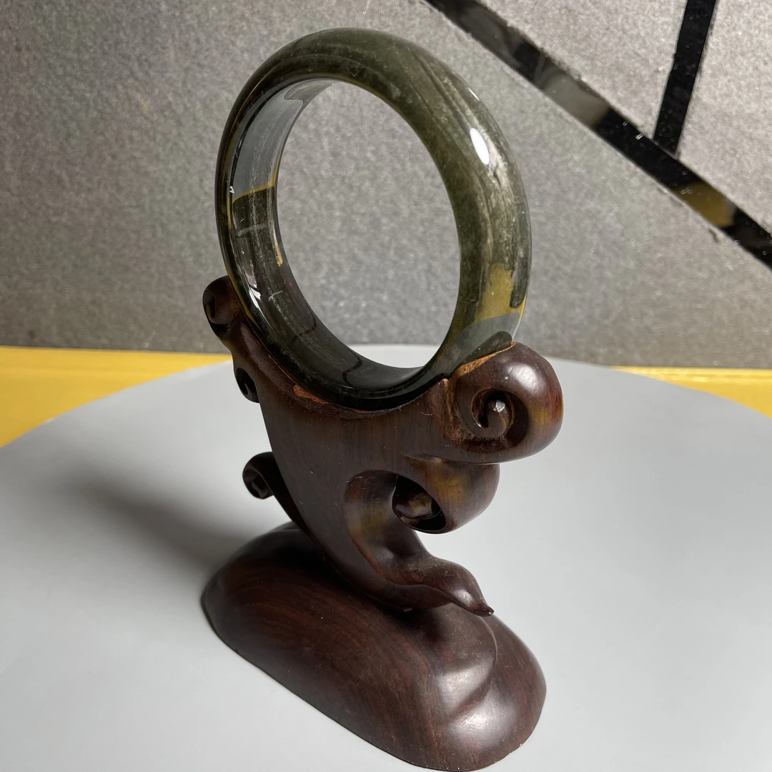 精品天然绿幽灵摆件臂镯尺寸88-25-14一物一图家居装饰礼物