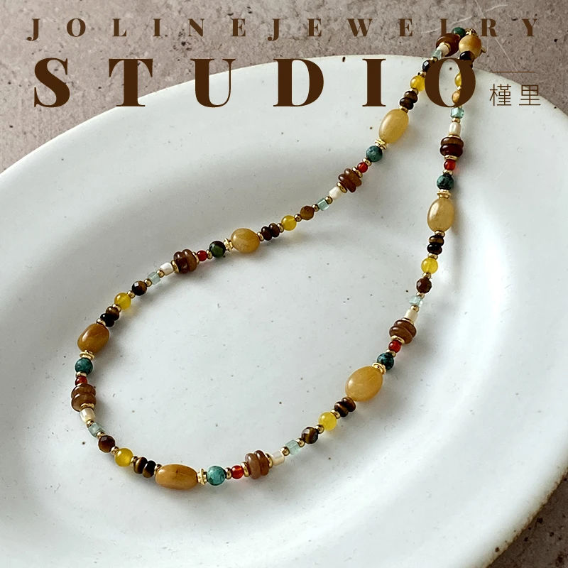 「松间月」项链轻奢小众高级感复古串珠锁骨链