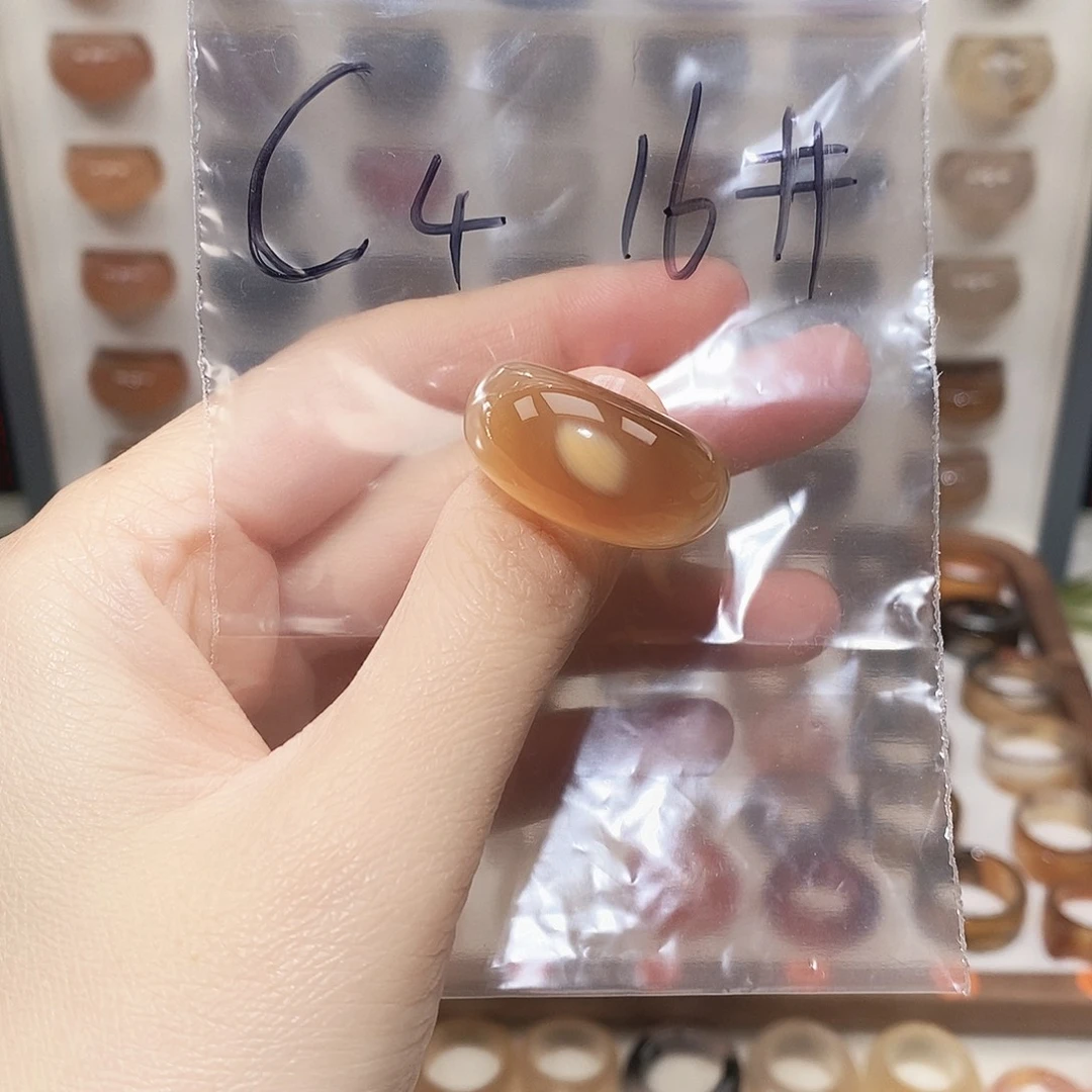 玛瑙/玉髓未镶嵌戒指港16码福利款不退换