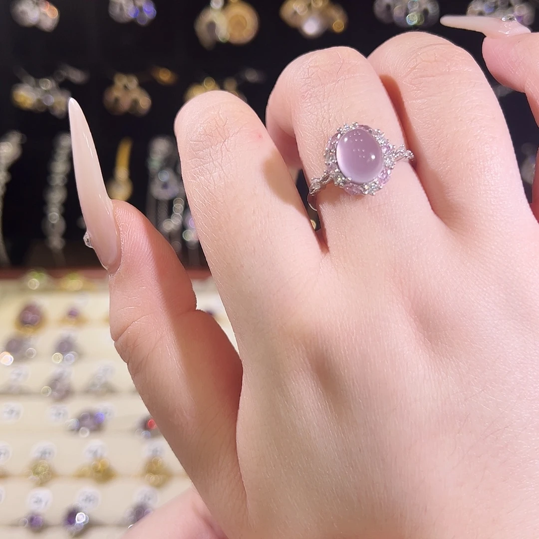 南***希银S925镶嵌萤石戒指