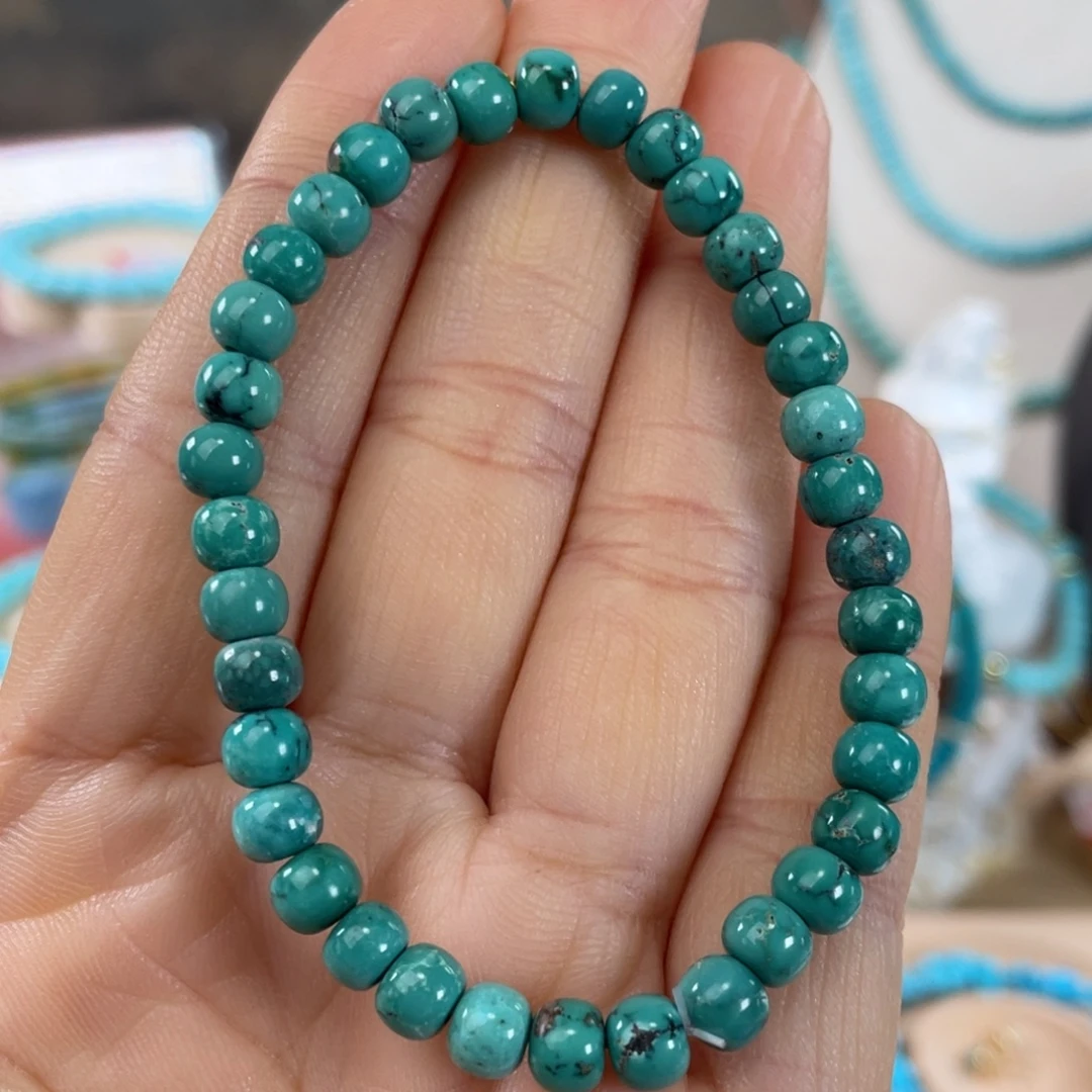 绿松石未镶嵌套链玉化绿5,8mm