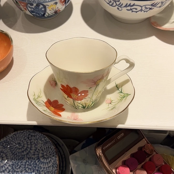 w***t瓷花花大漂亮咖啡杯
