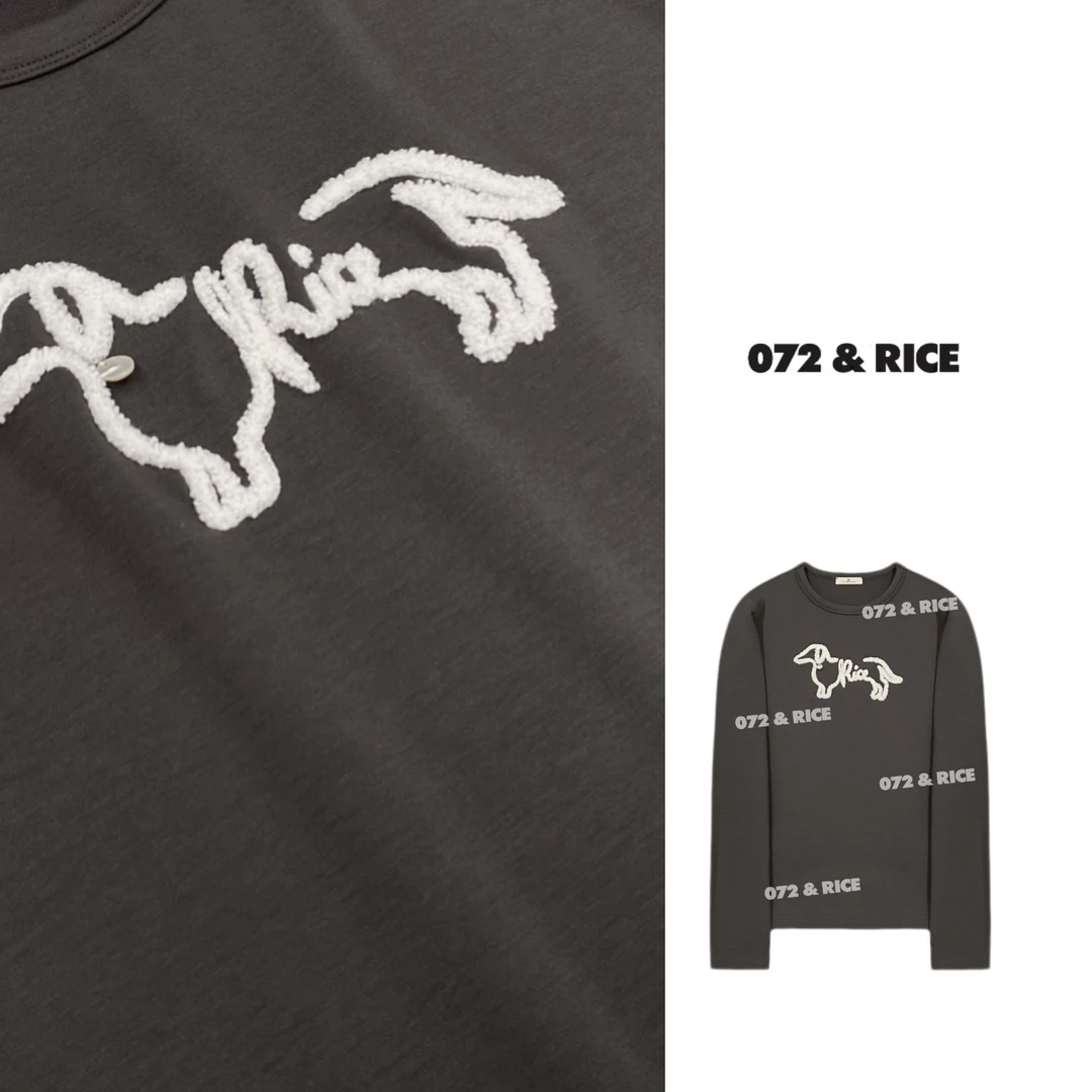 072 & RICE【哈吉狗】秋冬休闲圆领加绒长袖T恤 31NB272Z*