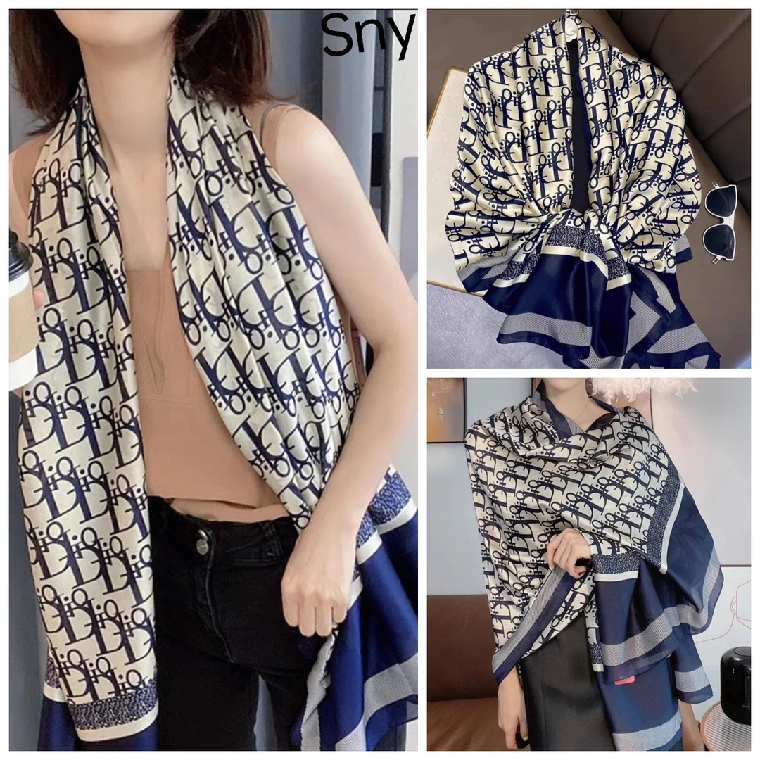 2025法式小香风网红披肩格子百搭斗篷外套女高级感洋气丽锦缎丝巾