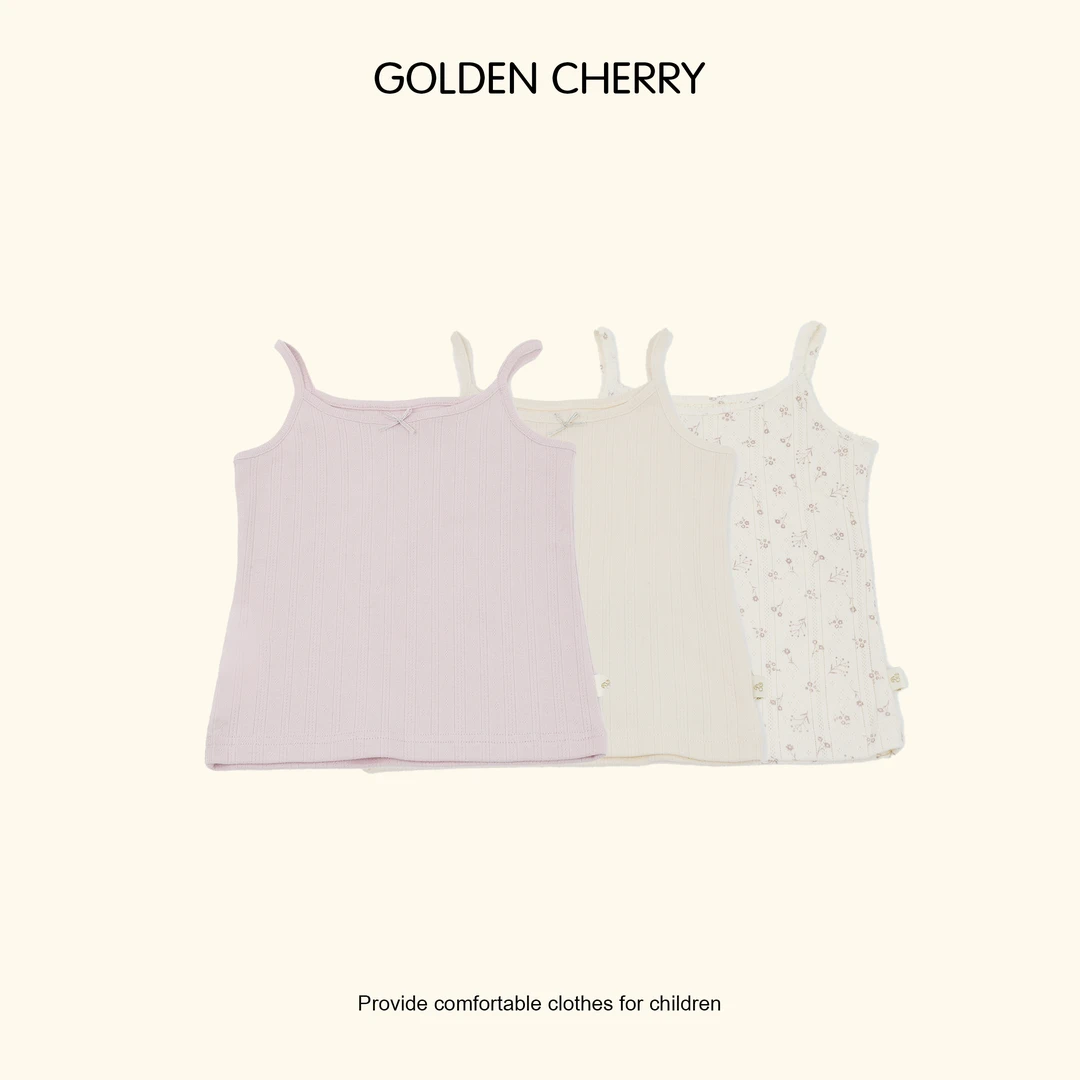 【Golden cherry】儿童软乎乎蝴蝶结吊带背心JYT1115