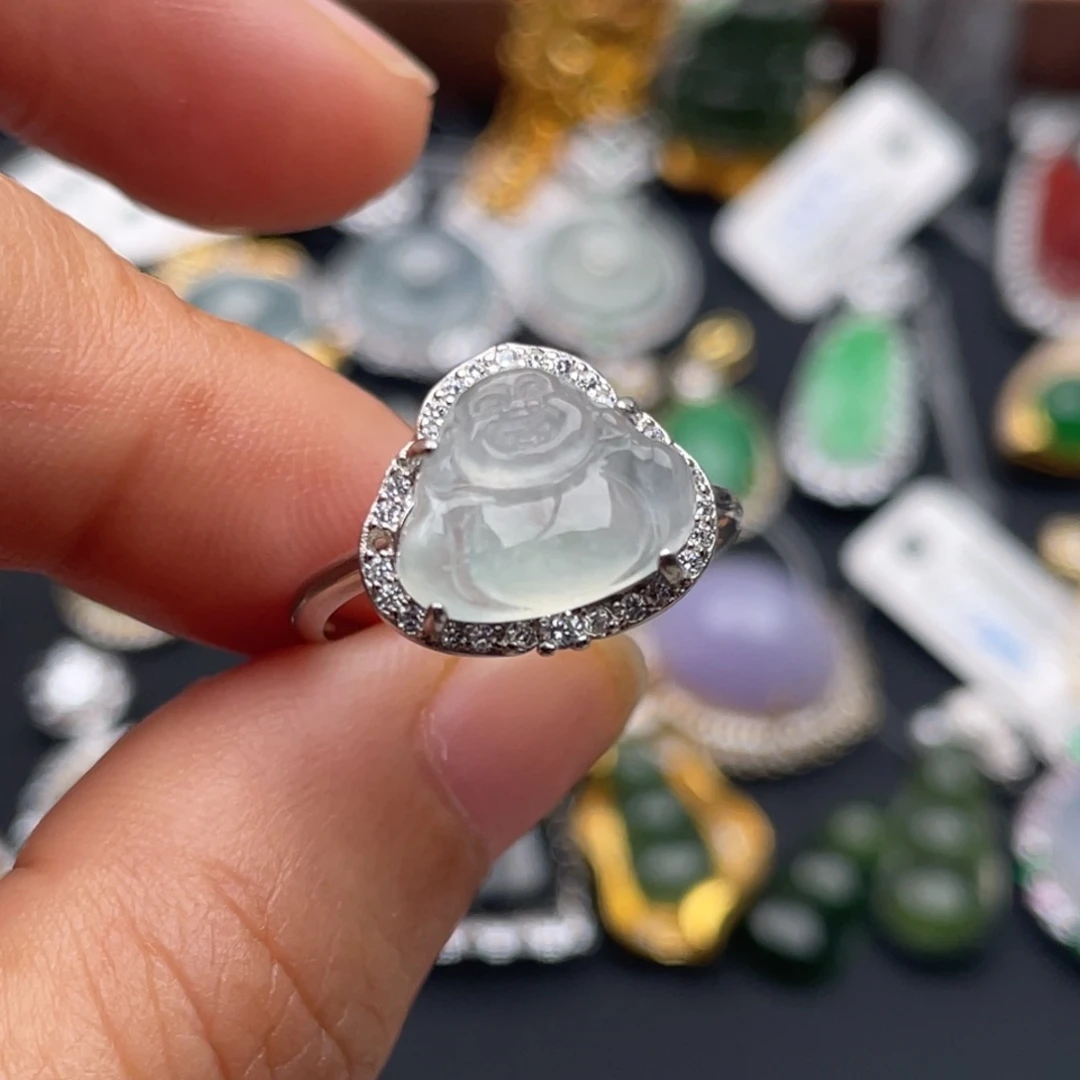 翡翠银S925镶嵌戒指