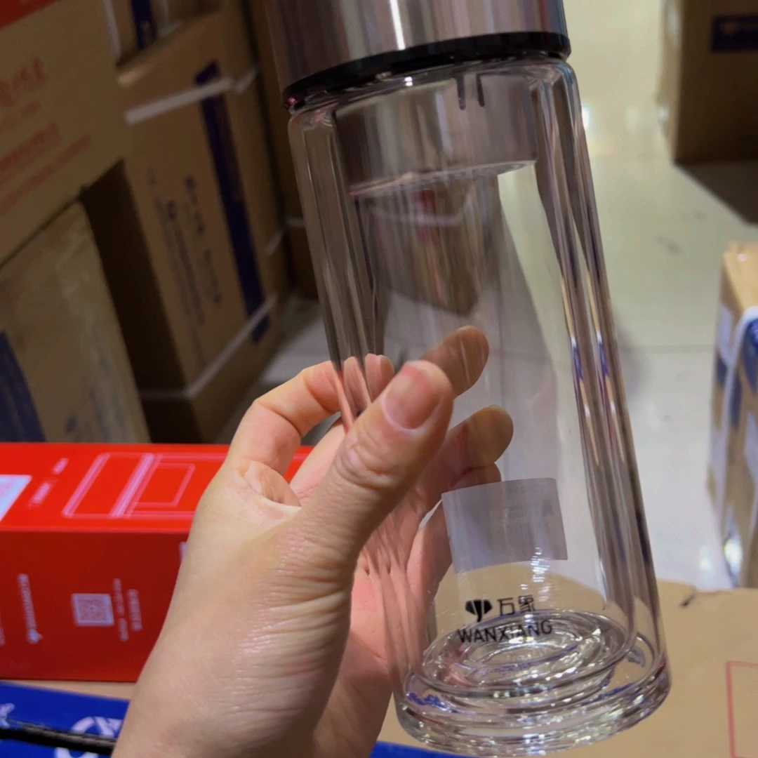 万象V929双层玻璃加杯套430ml