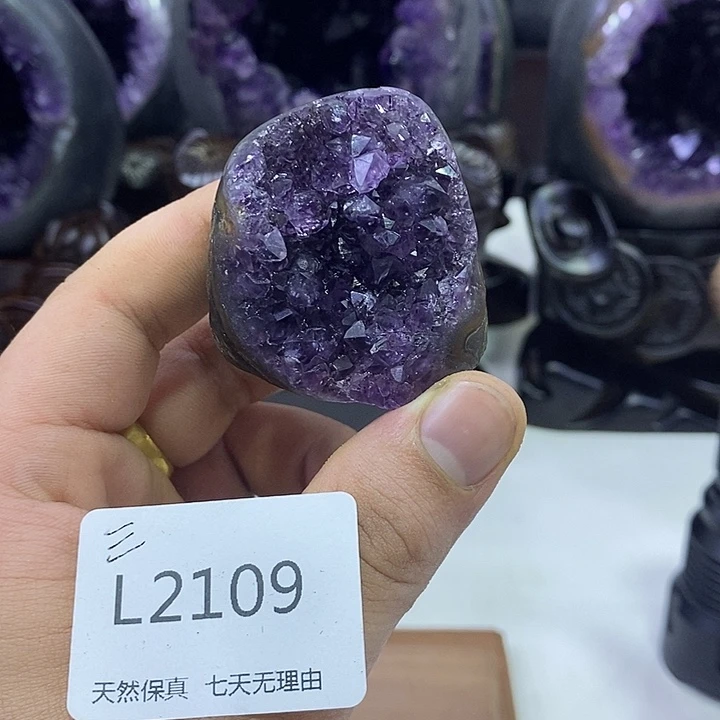 水晶1未镶嵌紫晶镇小摆件