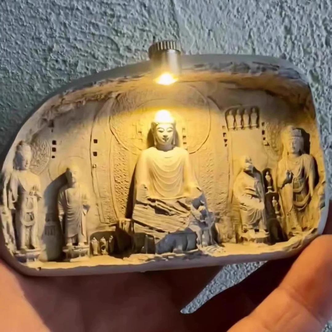 河南洛阳龙门石窟冰箱贴文创佛像夜灯特色限定立体浮雕磁贴纪念品