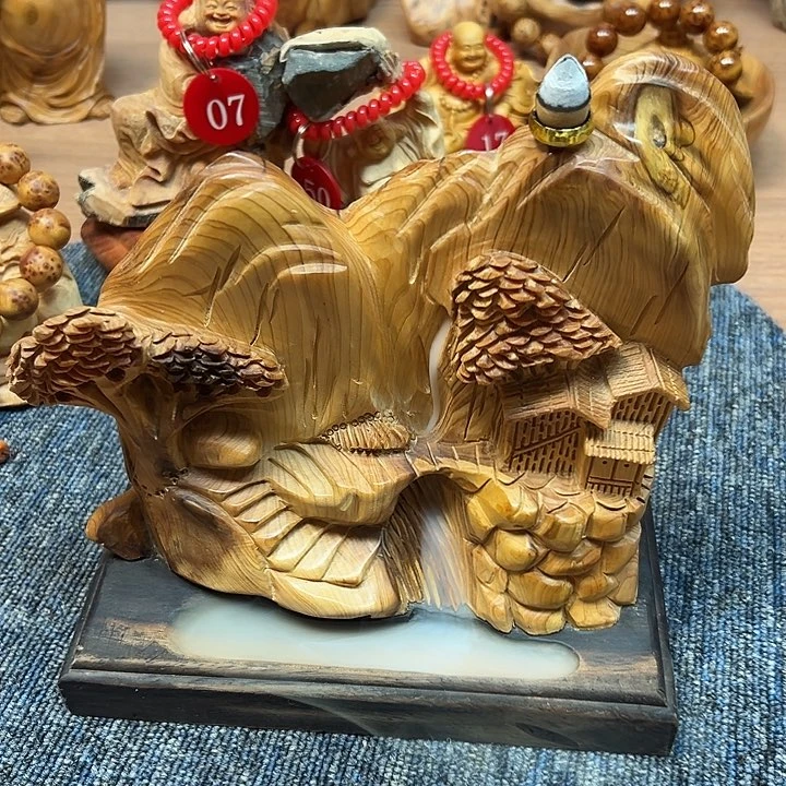 柏木太行崖柏手把摆件