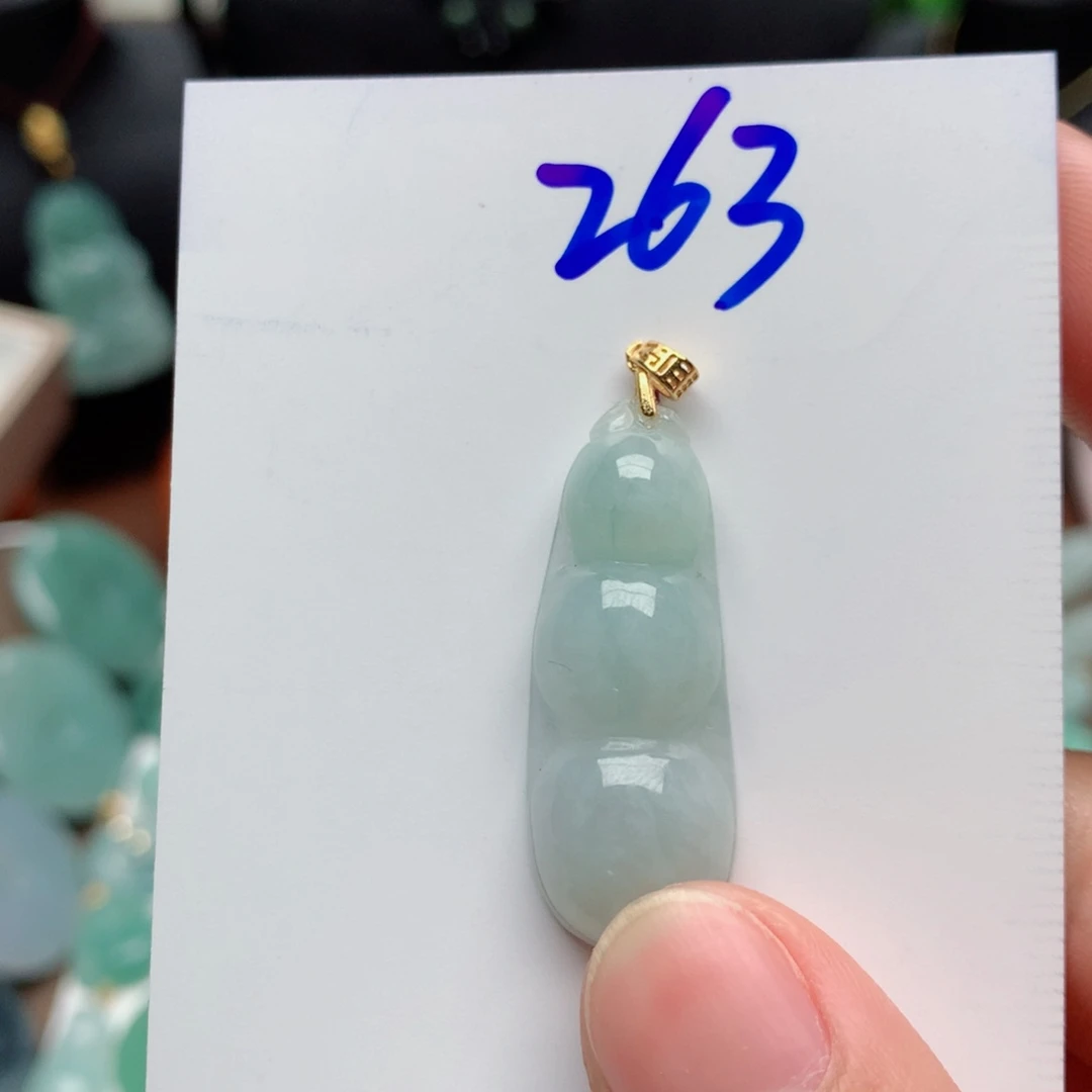 翡翠颈饰银S925镀金镶嵌吊坠