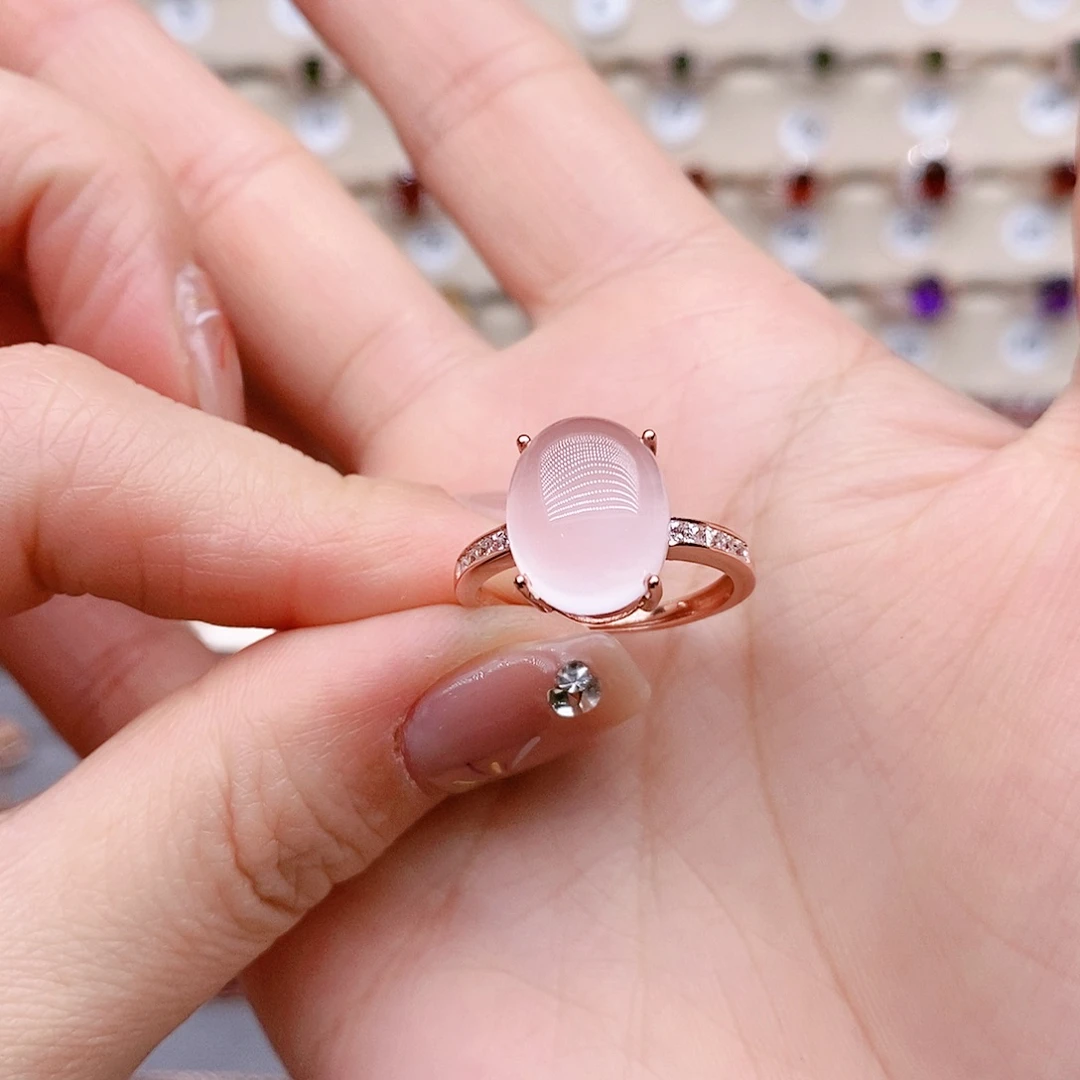 水晶戒指银S925镶嵌戒指