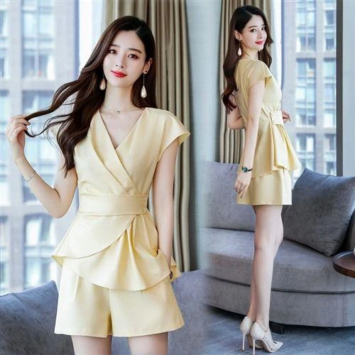 工作短裤套装女2025年夏装新款高档小香风小个子两件套洋气显瘦潮