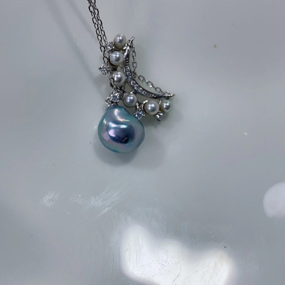 海水珍珠颈饰银S925镶嵌