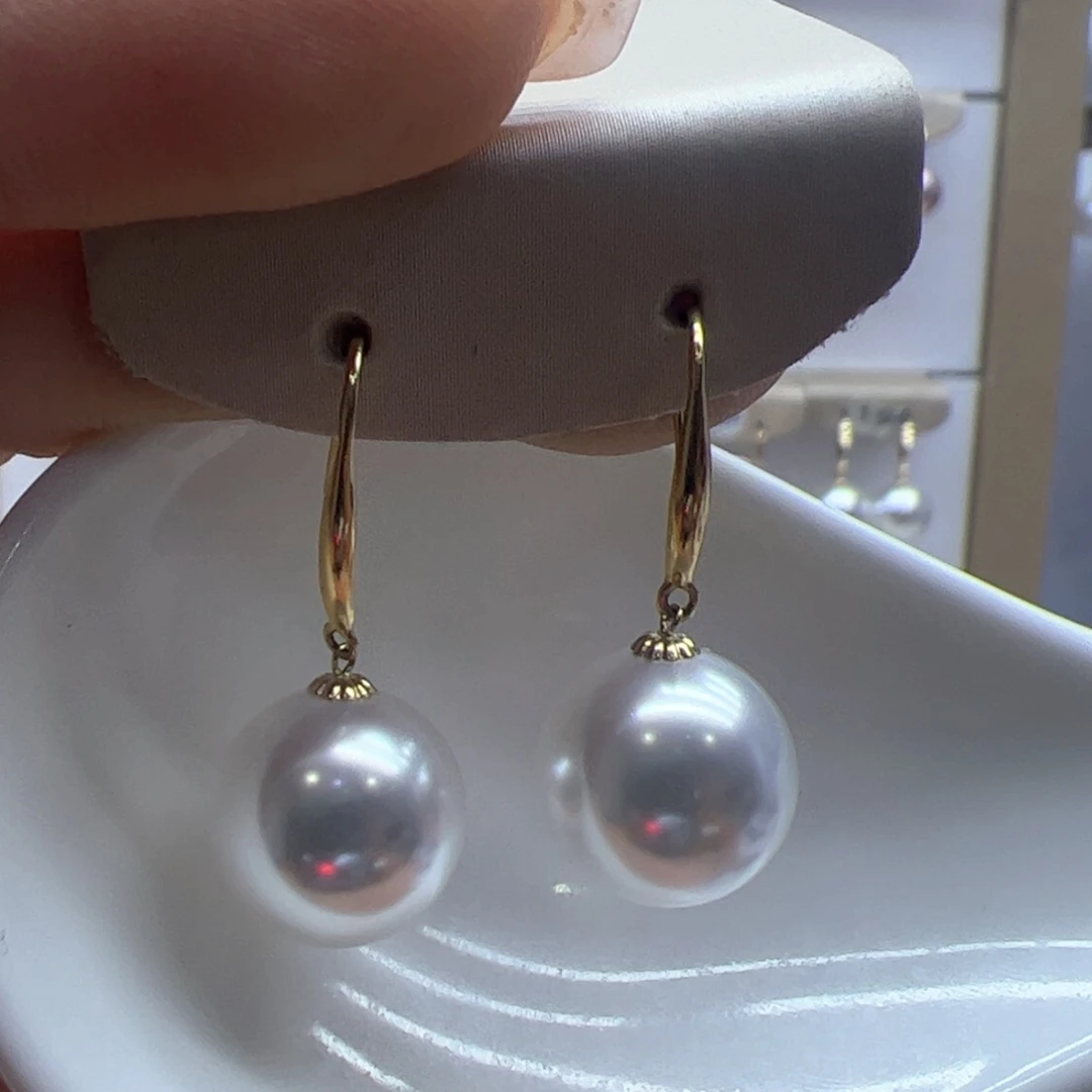 淡水珍珠耳饰18K金镶嵌