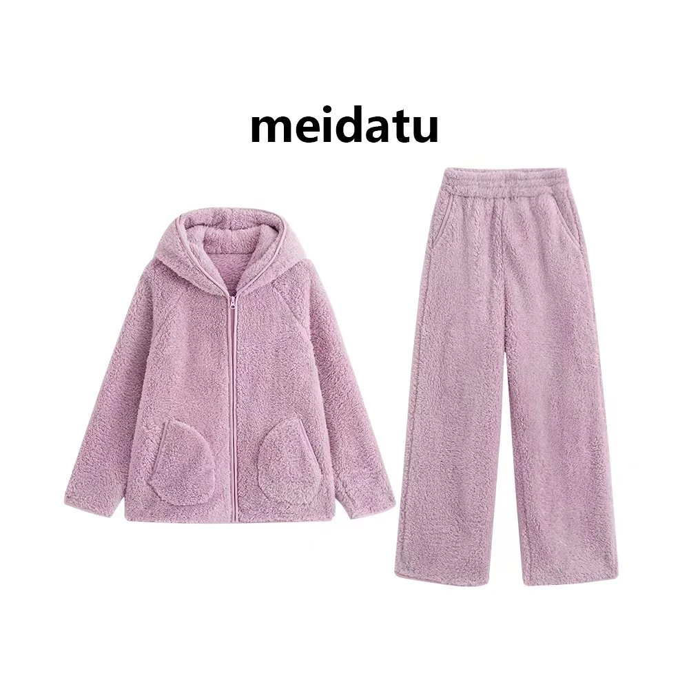 美哒兔（加倍温暖）时尚加厚保暖家居服套装（高个子版）CK2944-27HG