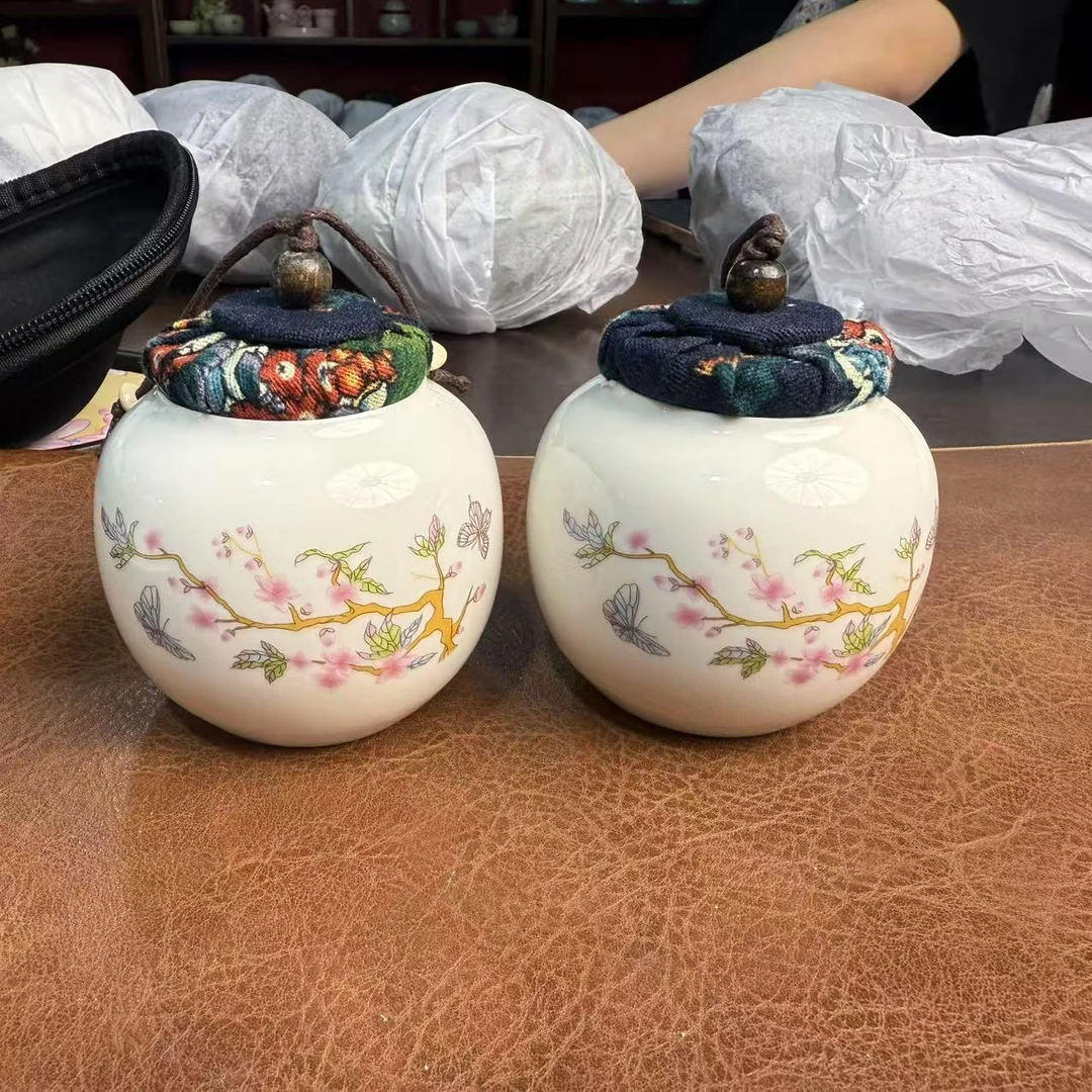 紫藤花茶叶罐旅行便携*2