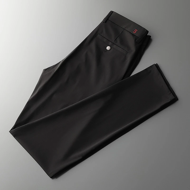 冰丝薄款修身上班休闲裤男商务西装西裤夏季直筒小脚弹力男士裤子