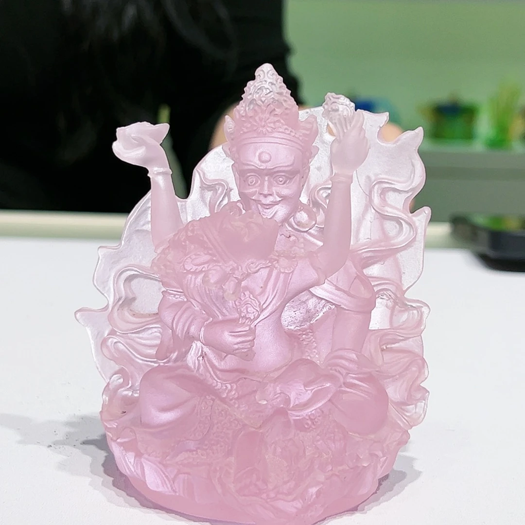【闪购商品】手工艺品琉璃粉色财神