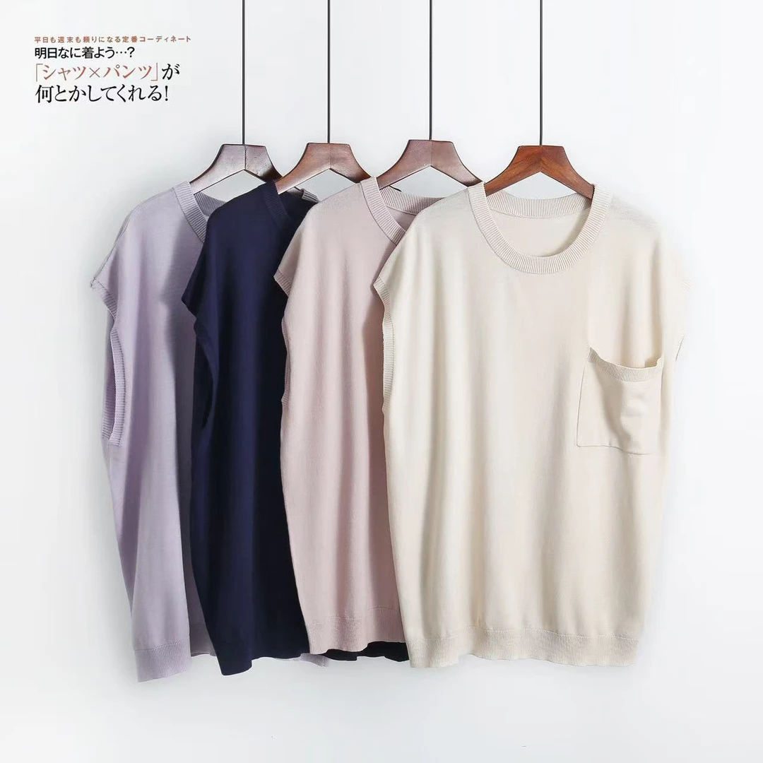 衣姐家圆领针织衫女百搭针织背心ON-330044