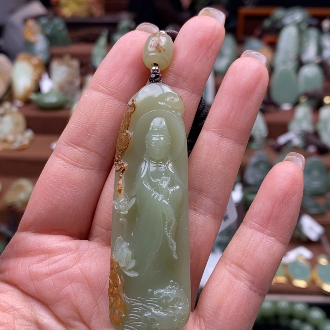 山***丘岫岩河磨玉（透闪石质玉）未镶嵌挂件