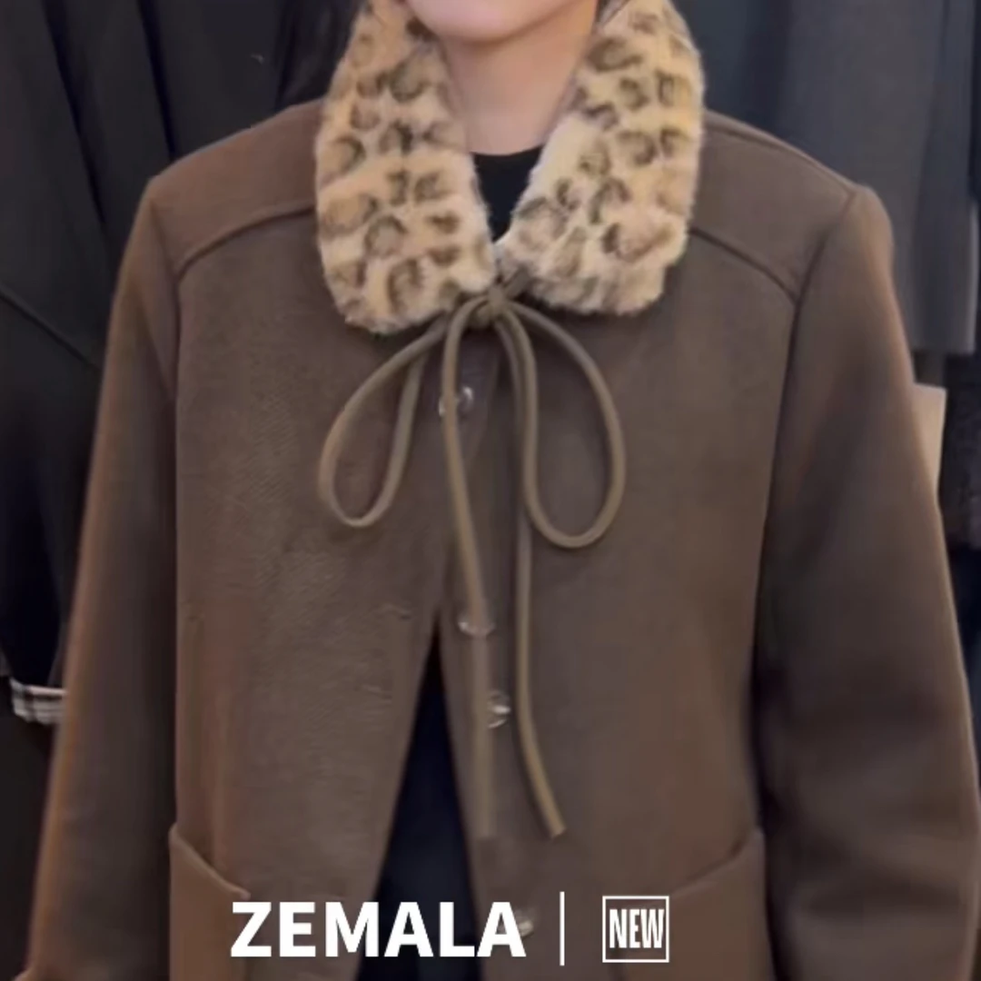 ZEMALA｜新款可拆卸小毛领款中长外套