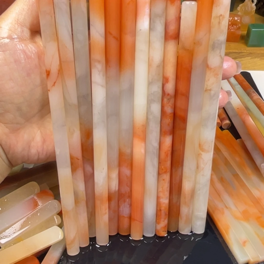 不***生印石青田石老挝石牙签×12