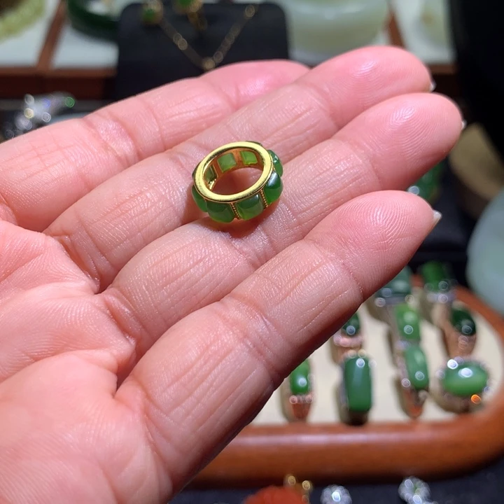 和田玉吊坠银S925镶嵌