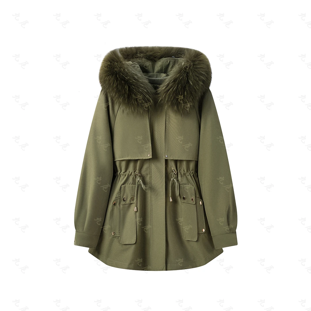 【相见】新款皮草派克服兔毛内胆貉子毛领可脱卸