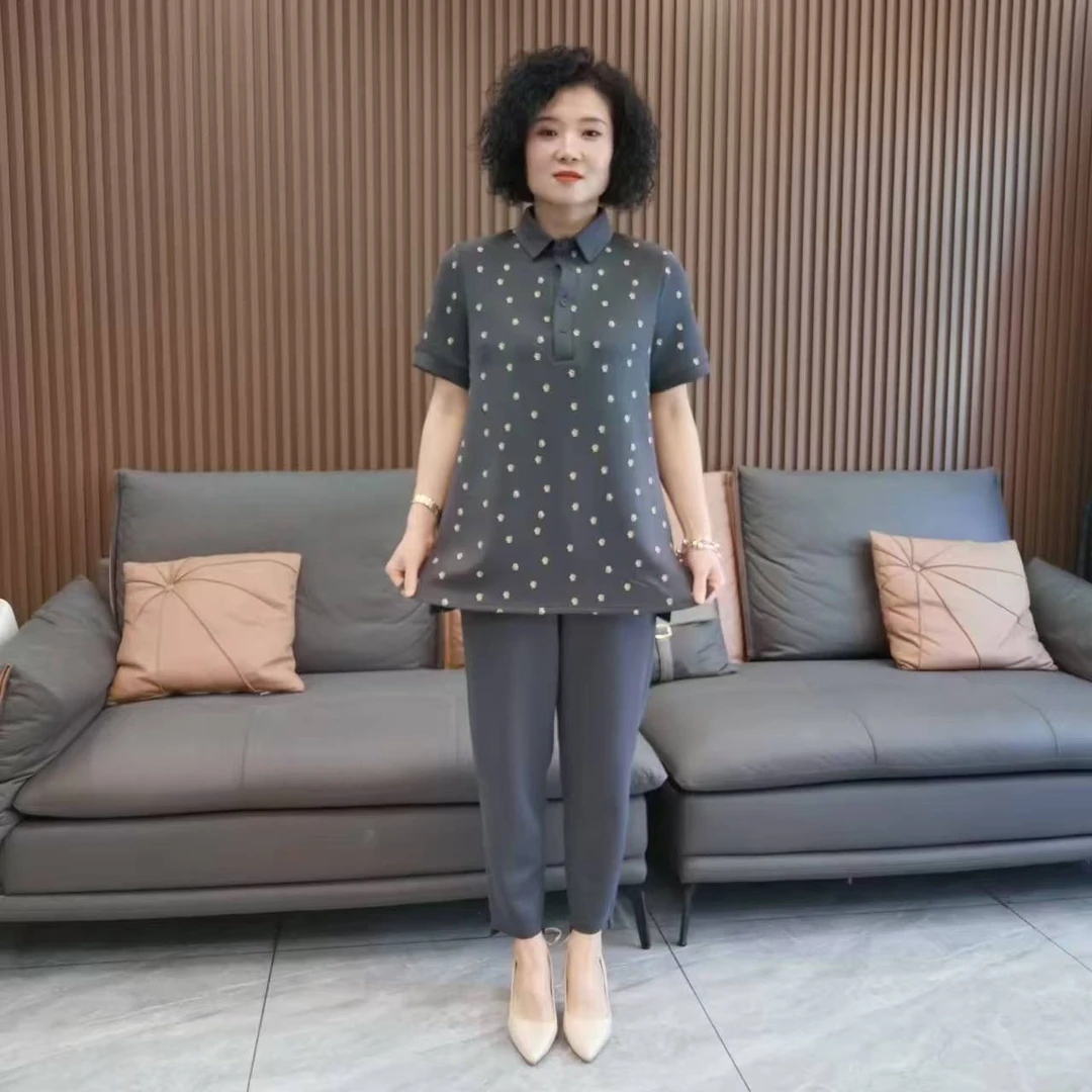 字母休闲大版套装2034（上衣+裤子）