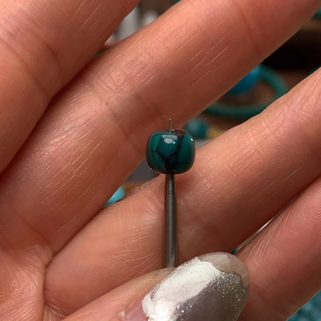 绿松石未镶嵌配饰直径7.3mm