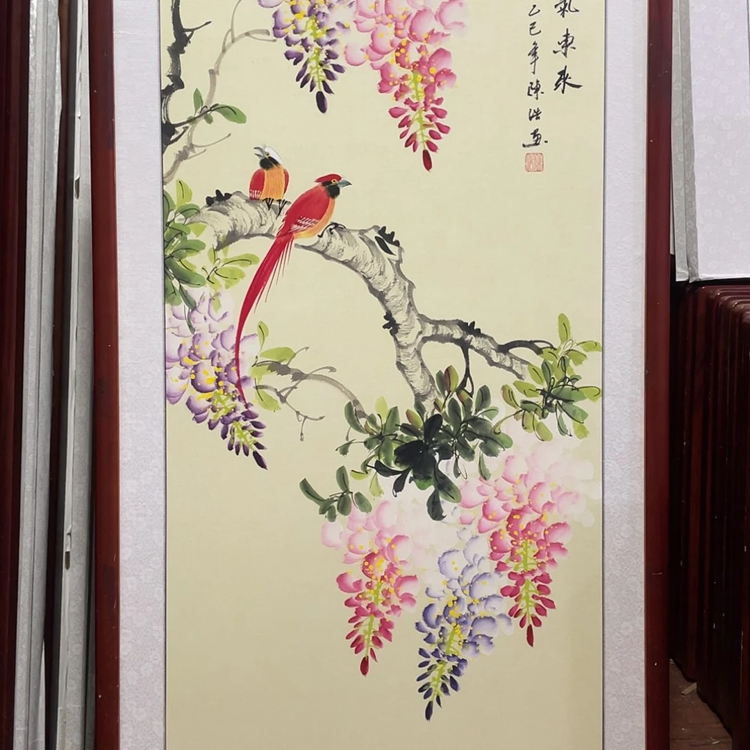 国画带框尺寸63*123厘米