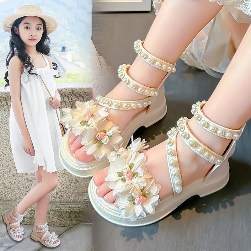 小黄鸭女童鞋凉鞋2025夏季新款儿童公主鞋女孩罗马凉拖夏款女宝宝