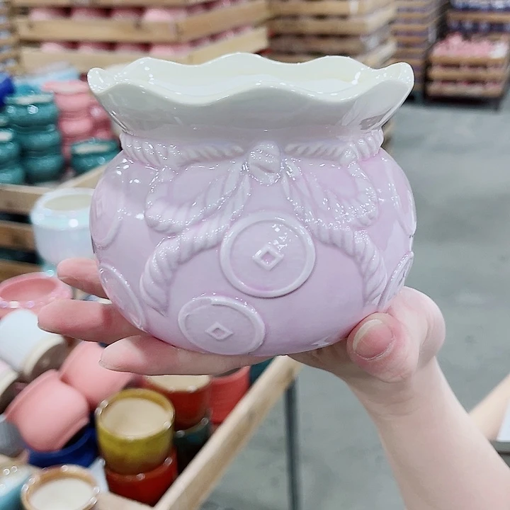 有孔，凑10元包邮陶瓷花盆发货！