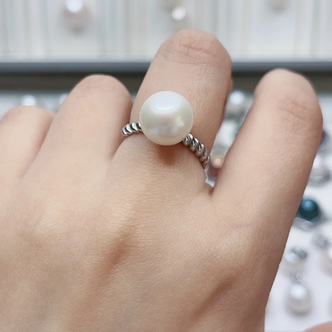 淡水珍珠戒指银S925镶嵌