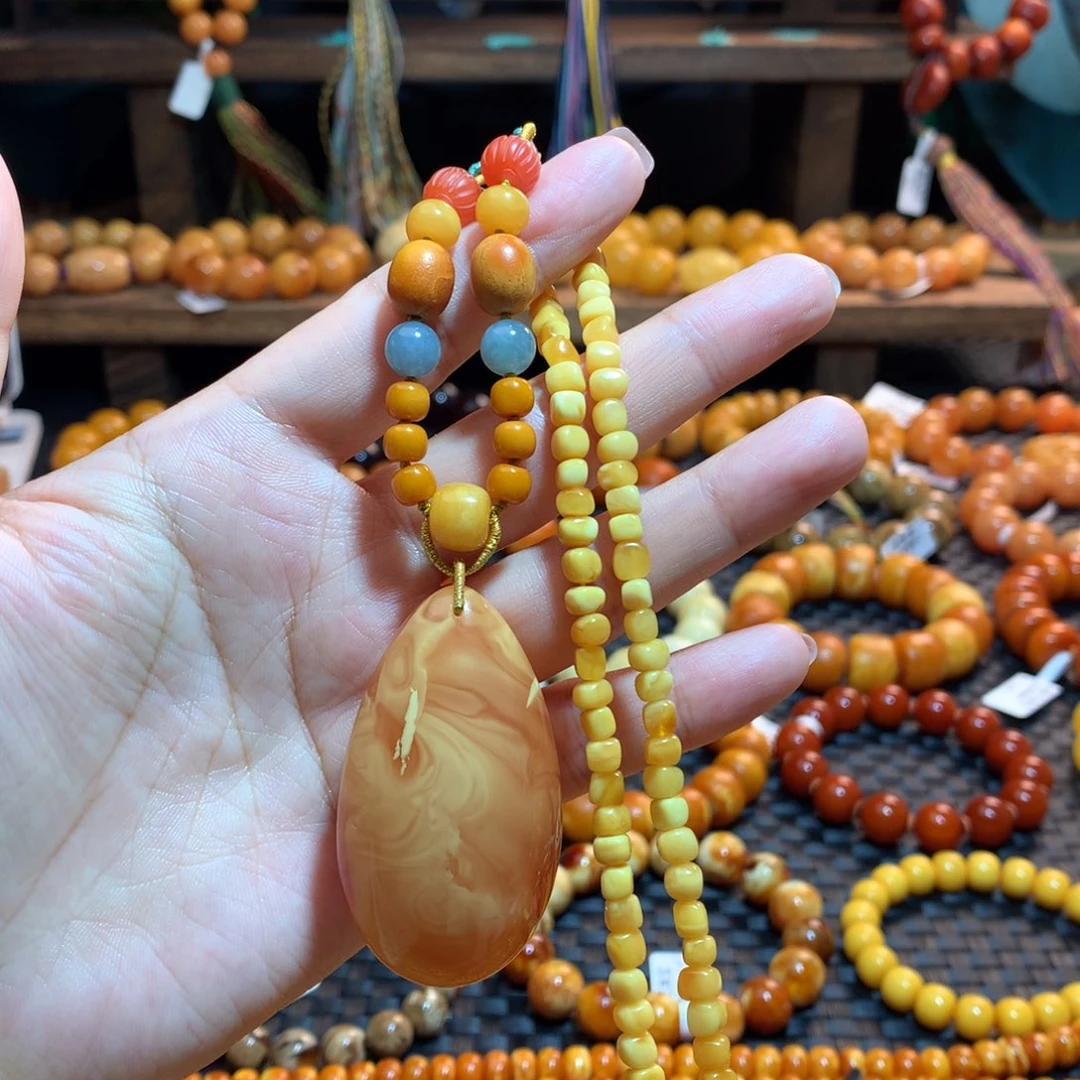 蜜蜡未镶嵌吊坠(赠链)蜜蜡吊坠