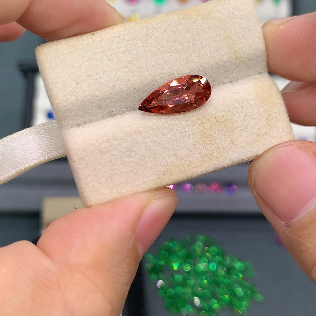 未镶嵌裸石碧玺2.6克拉日落色全净