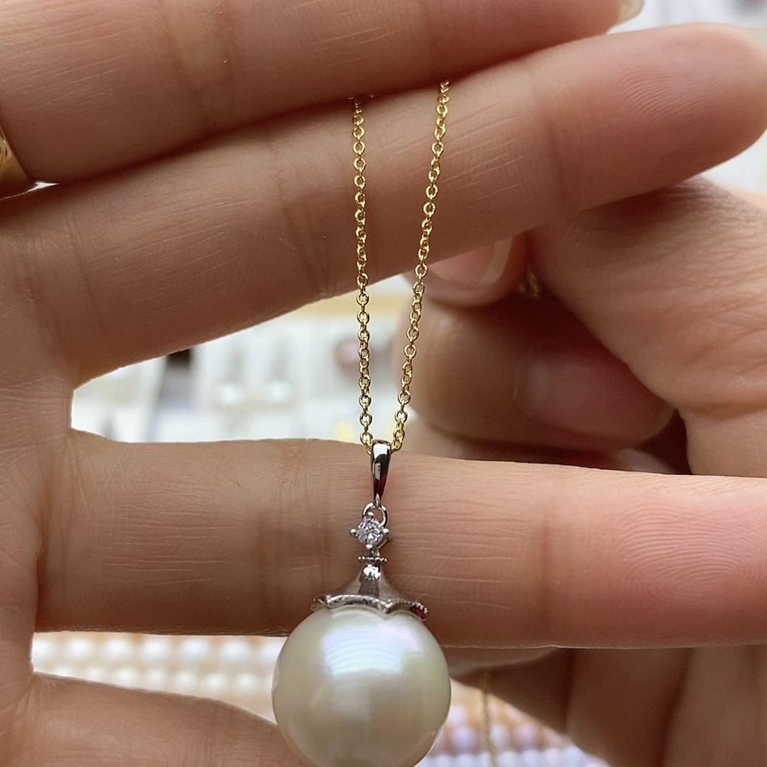 淡水珍珠吊坠(赠链)银S925镶嵌