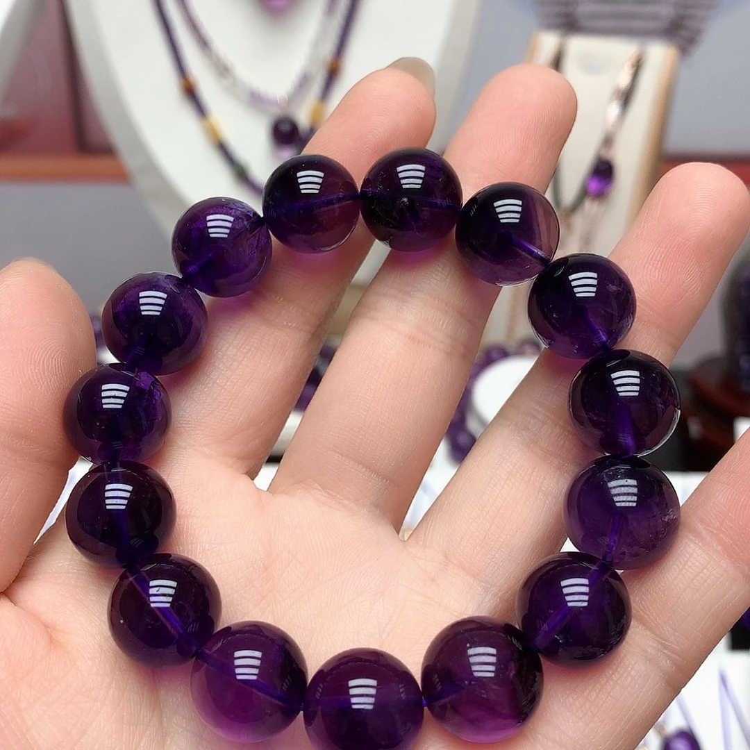 乌拉圭手串14mm未镶嵌紫晶